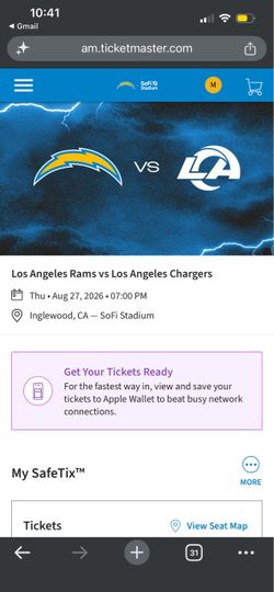 LA Rams vs LA Chargers NFL Ticket Aug 2026