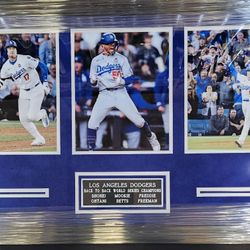 Back-to-Back Champions Dodgers 3-Photo Display Piece 