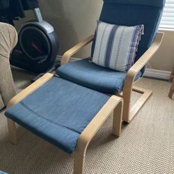IKEA Poang Chair And Stool 