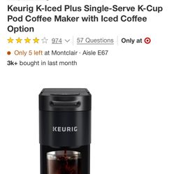 KEURIG® MODEL K-ICED PLUS TM BLACK