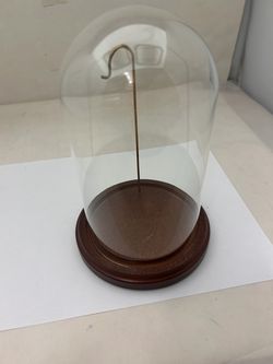 Glass Display Dome with Wood Base