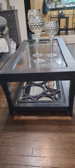 Mesa de centro madera color negro 48x24x18