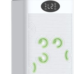 Dehumidifier, 75oz Small Quiet Dehumidifiers for Home Bathroom Bedroom Basement RV with Timer,Sleep Mode, Auto Shut Off, 7 Colors LED Light, White