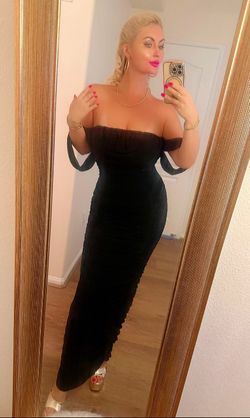 Long black mesh dress