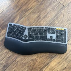 ProtoArc Backlit Wireless Ergonomic Keyboard, EK01 Bluetooth Ergo Split Keyboard with Wrist Rest, Natural Typing, Multi-Device, Rechargeable, Windows/
