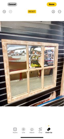 Rustic 6-Pane Window Frame Wall Mirror