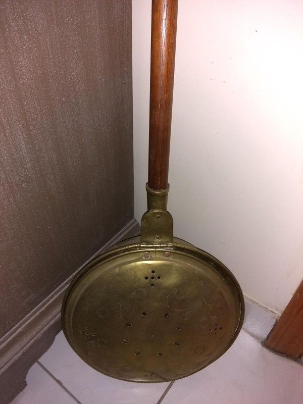 Antique Bed Warmer. Beautiful Fireplace Decor