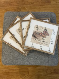 Set of 4 Wood 12x12 Picture Frames with 8x8 Mats