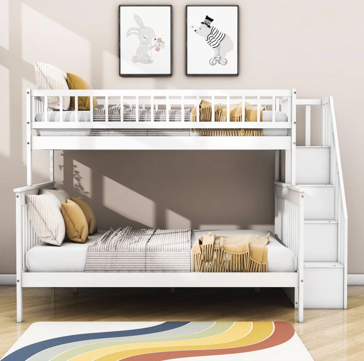 Wayfair Twin/Full Bunk Bed With Storage