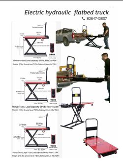 Hydraulic Lift Tabl ande Cart – Heavy Duty 660lbs Capacity，Electric lift flatbed truck