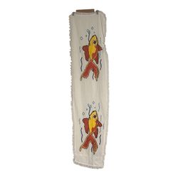 Vintage handmade embroidered linen dresser scarf