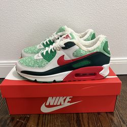 Nike Air Max 90 “Christmas Sweater” Men’s Green/Red Shoes w/ OG Box sz 9.5 NEW