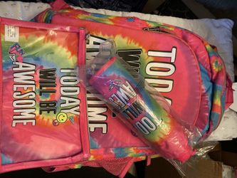 Justice today will be awesome backpack pencil case & water bottle