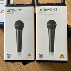 2 Behringer Ultra voice XM8500 Microphones