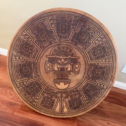 Peruvian Inca Design Coffee Table. 39W” x 16H” It is used but in great condition.