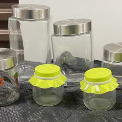 Selling Set Of 6 Glass Containers