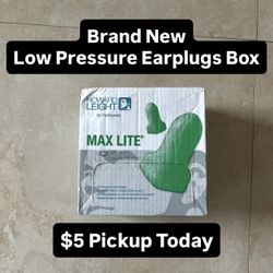 Brand New Low Pressure Earplugs Box (1 Available)