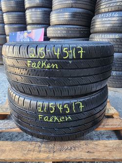 215 45R 17 FALKEN SINCERA TIRE 2154517 USED TIRES (PAIR) MOUNT BALANCE INCLUDED