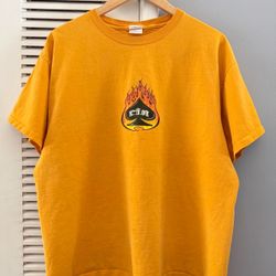 Vintage Y2K CIA Skate Flames T-shirt Size Large