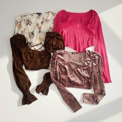 Small Women's Long Sleeve Cropped Tops Bundle some never worn