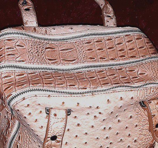Large Rose Pink Crocodile  Print Purse. SERIOUS INQUIRIES ONLY