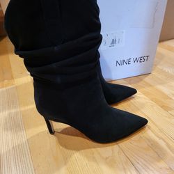 Nine West Women's Gonda Mid Calf Boot Black Size 6 M
