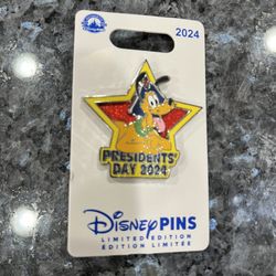 Pluto President's Day 2024 Disney Parks Pin.  Brand New On Original Card 