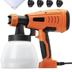 Big Paint Sprayer, 700W High Power HVLP Home Spray Gun with 1300ml Container, 4 Nozzle Sizes for Fence, Cabinet and Furniture