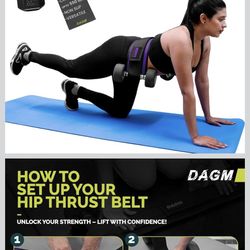 Hip Thrust Belt for Dumbbells heavy, Secure Glute Trainer with Non-Slip Extra Padding That Protects Your Hips - Ideal for Gym & Home Workouts - Use wi