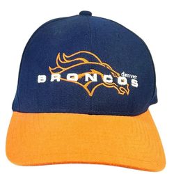 Vintage Denver Broncos Starter The Right Hat Strapback Baseball Cap Navy Orange