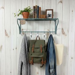 Wall Shelf Whit Decorative Hooks Metal.