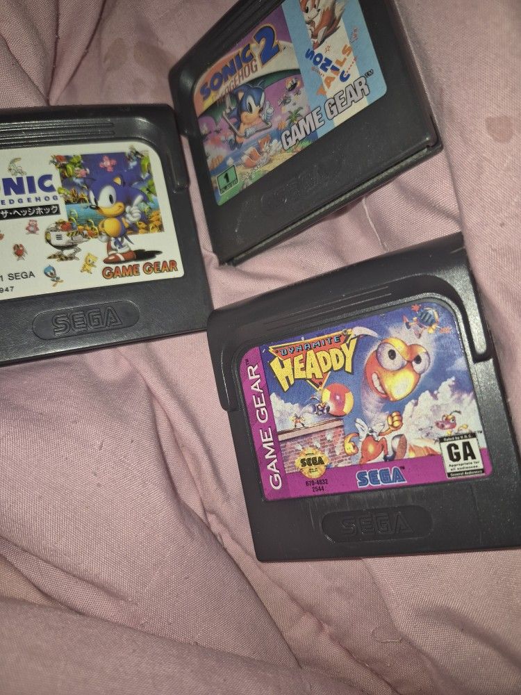 3 Sega Gamegear Soniix & Dynami/t÷headdy Gam÷s