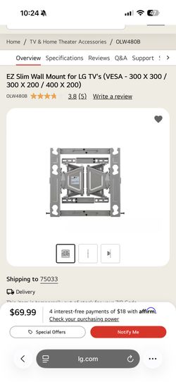 LG OLED Slim Wall Mount