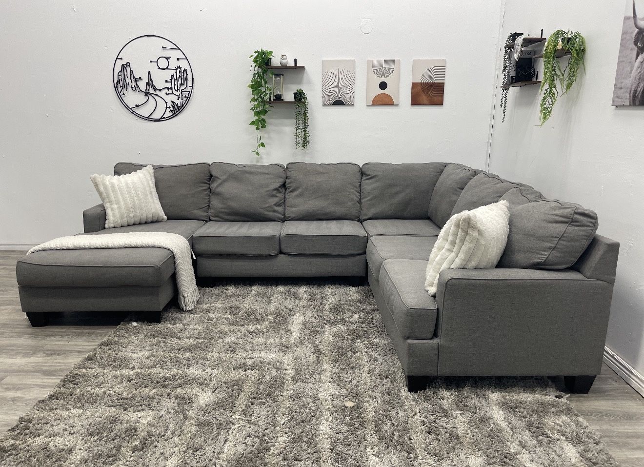 Grey Sectional Couch - Free Delivery