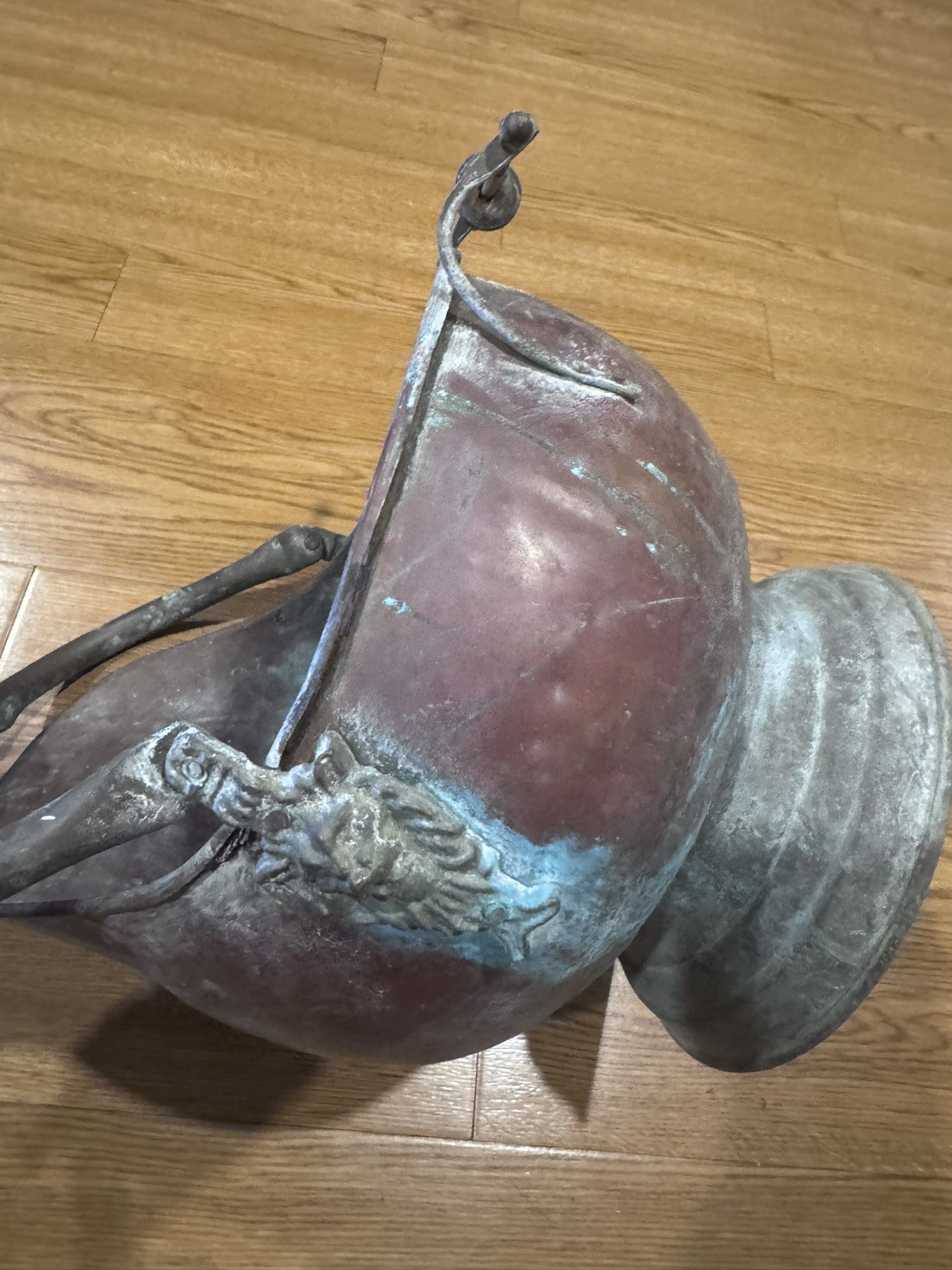 Antique English Victorian Country House Coal Scuttle In Copper