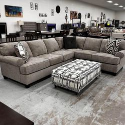 Claremont Light Gray L Shaped Sectional Couch 