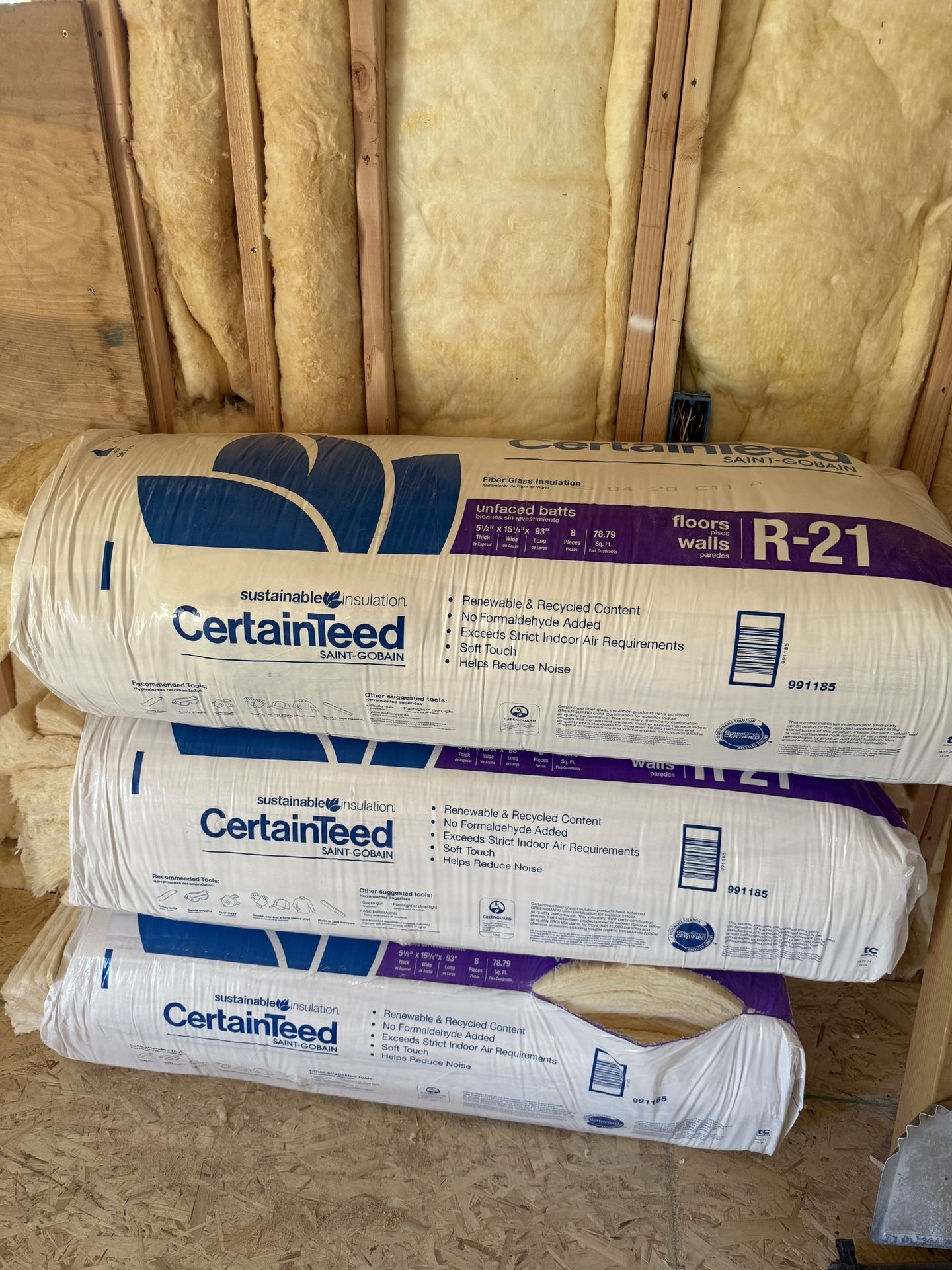 R-21 Unfaced insulation