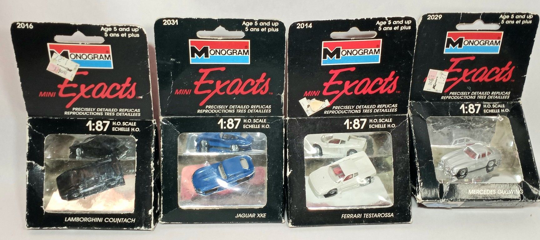 monogram mini exacts 1/87 Lot Exotic Countach Testarossa Jaguar XKE Mer ...