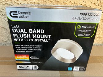 Commercial Electric Flexinstall LED 6in Brushed Nickel Recessed Ceiling Light