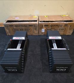 Powerblocks Pro 100 Exp Urethane Adjustable Dumbbells--