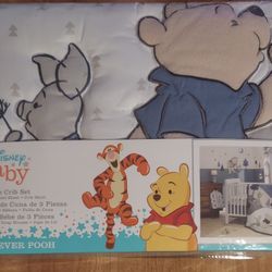 Disney Baby Forever Pooh 3-Piece Baby Crib Bedding Set  by  Lambs & Ivy - Blue
