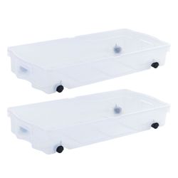 Set Of  2 Rubbermaid latching stackable Under Bed storage