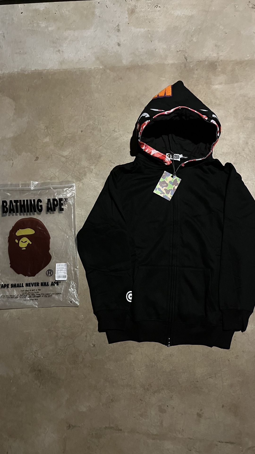 Pink and Black BAPE double hood