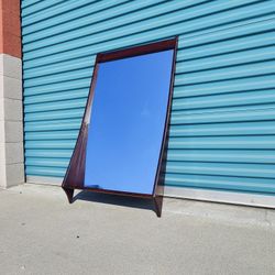 Vintage Mid Century Modern Rosewood Mirror By Pedersen & Hansen