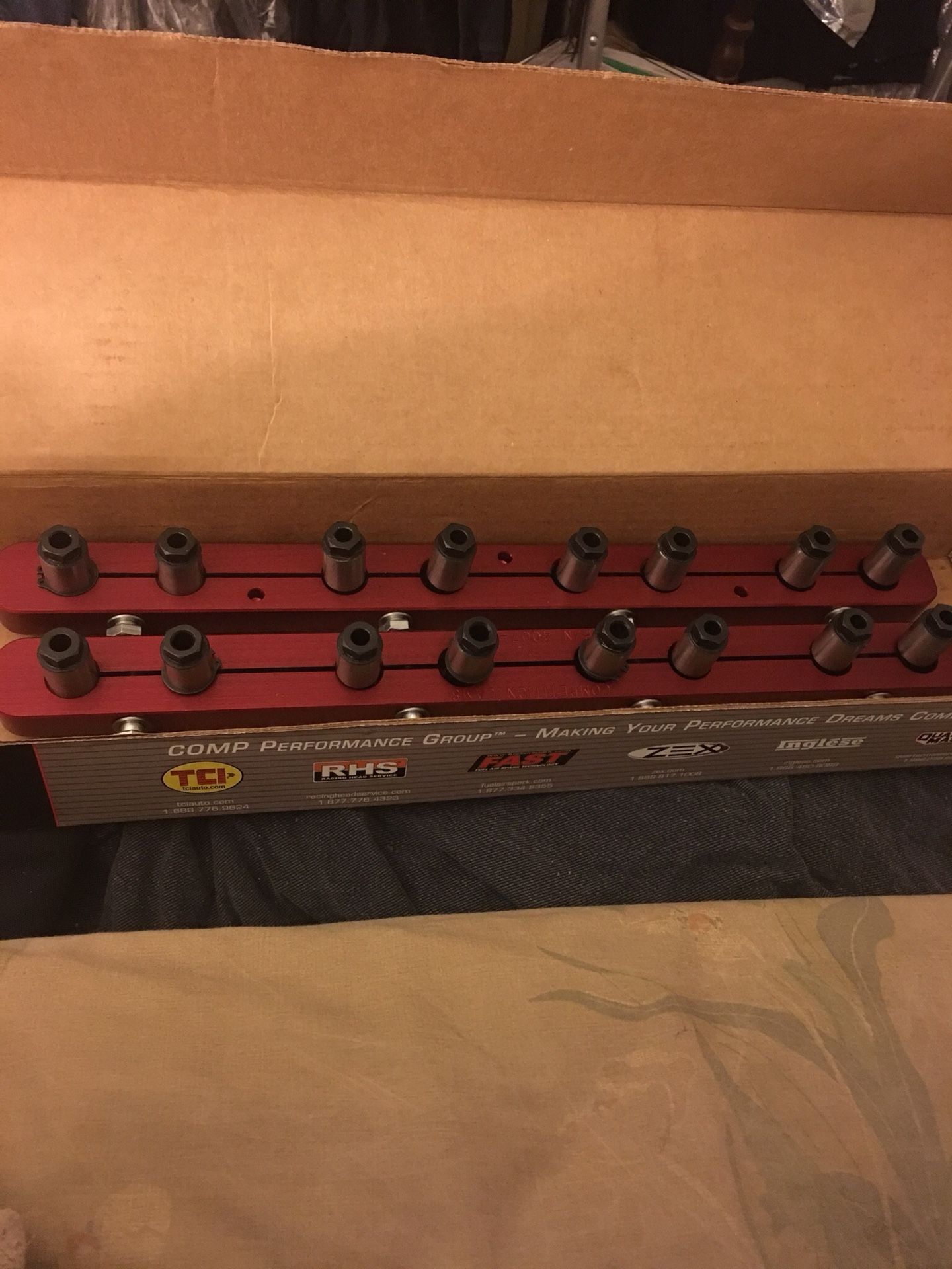 Brand new never use competition cam stud girdle and push rod and brand new wires made by Taylor 10mm for small block Chevy 75.00