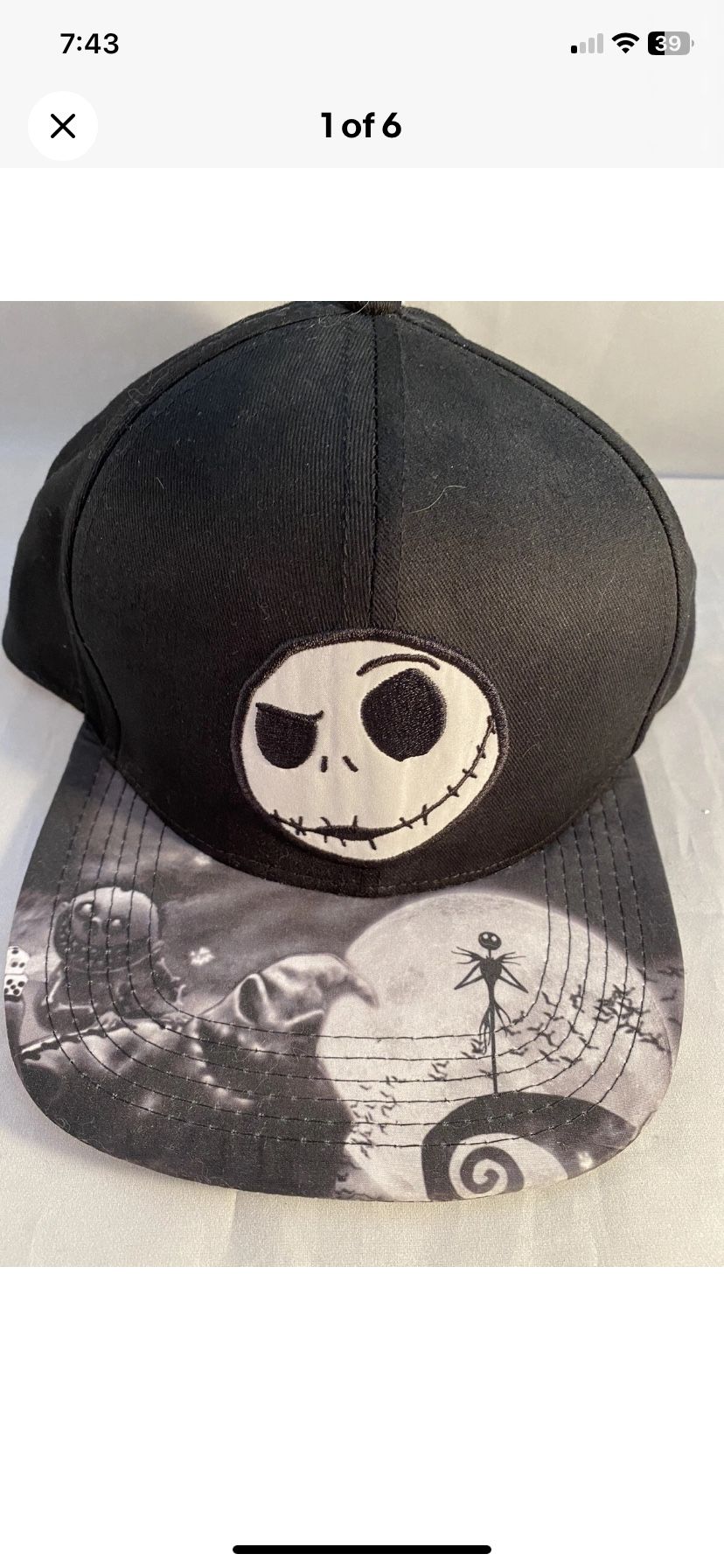 Nightmare before Christmas baseball hat adjustable Disney Tim Burton brand new Halloween