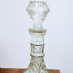 Vintage Tall Glass Alcohol Decanter 