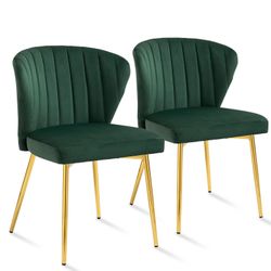 New In Box Set Of 2 Velvet Dining Chair