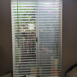 White Cordless Faux Wood 2" Blinds. 