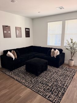 Black cloud sectional couch